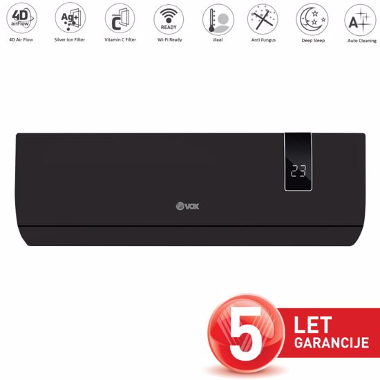 Fotografija izdelka VOX klima naprava IJL12-SC4DB + MONTAŽA [WiFiready, 4D Air Flow, CFilter, black]