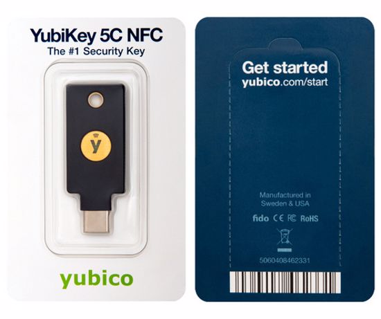 Fotografija izdelka Varnostni ključ Yubico YubiKey 5C NFC, USB-C, črn
