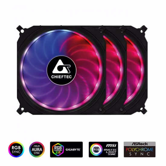 Fotografija izdelka Chieftec TORNADO set RGB ventilatorjev (3x120mm)