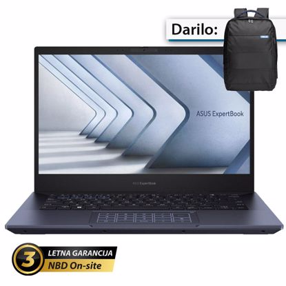 Fotografija izdelka ASUS ExpertBook B5 14" (35,56cm) WUXGA Core Ultra 5 125H 16GB 1TB prenosni računalnik + darilo: nahrbtnik (B5404CMA-WB53D2)