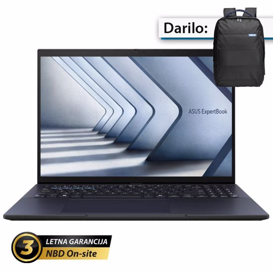 Fotografija izdelka ASUS ExpertBook B3 14" (35,56cm) WUXGA Core Ultra 7 155H 16GB 1TB Win11 Pro prenosni računalnik + darilo: nahrbtnik (B3404CMA-WB73D2X)