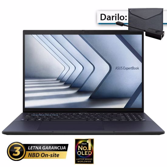 Fotografija izdelka ASUS ExpertBook B9 OLED 14" (35,56cm) WQXGA Core 5 120U 16GB 1TB 0,99kg Win11 Pro prenosni računalnik + ovitek in LAN adapter (B9403CVAR-WB53D0X)