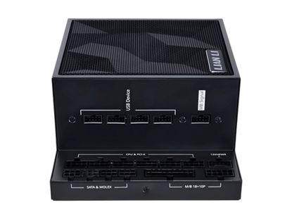 Fotografija izdelka Napajalnik ATX Lian Li EDGE 850W, 80 PLUS Platinum, 12VHPWR, Modularni, črn