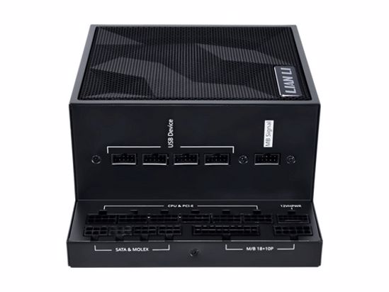 Fotografija izdelka Napajalnik ATX Lian Li EDGE 850W, 80 PLUS Platinum, 12VHPWR, Modularni, črn