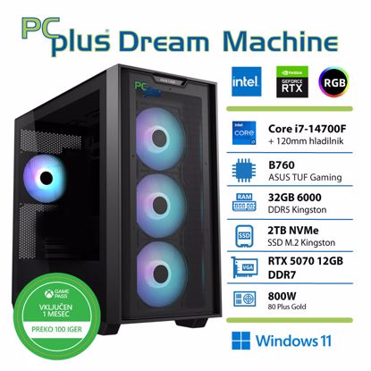 Fotografija izdelka PCPLUS Dream Machine Core i7-14700F 32GB 2TB RTX 5070 12GB Windows 11 Home + Xbox GP gaming