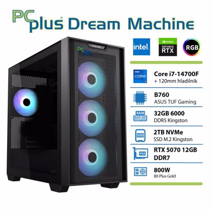 Fotografija izdelka PCPLUS Dream Machine Core i7-14700F 32GB 2TB RTX 5070 12GB gaming DOS