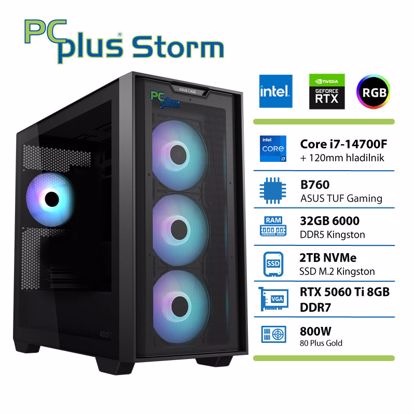 Fotografija izdelka PCPLUS Storm Core i7-14700F 32GB 2TB SSD RTX 5060Ti 8GB gaming DOS