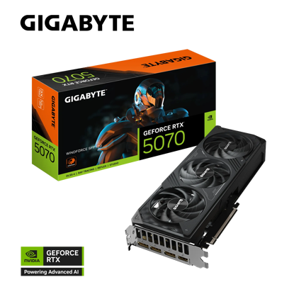 Fotografija izdelka Grafična kartica GIGABYTE GeForce RTX 5070 WINDFORCE SFF 12G, 12GB GDDR7, PCI-E 5.0