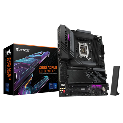 Fotografija izdelka GIGABYTE Z890 AORUS ELITE WIFI7, DDR5, SATA3, USB4, DP, 2.5GbE, WIFI 7, LGA1851 ATX