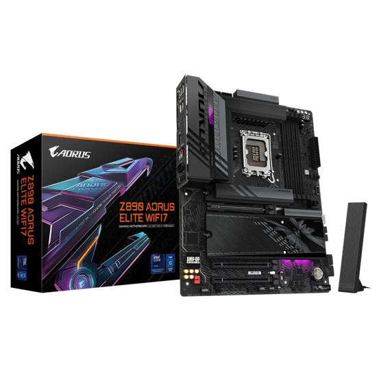 Fotografija izdelka GIGABYTE Z890 AORUS ELITE WIFI7, DDR5, SATA3, USB4, DP, 2.5GbE, WIFI 7, LGA1851 ATX