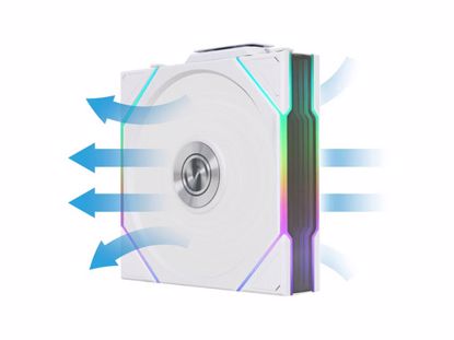 Fotografija izdelka Ventilator za ohišje Lian Li UNI FAN TL Wireless 120 Reverse Blade ARGB PWM 120mm, bel