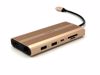 Fotografija izdelka Priključna postaja USB-C 12 v 1, RGB, USB-C 3.1, 3x USB-A, USB-C PD100W, 2x HDMI 4K@60Hz, DP 4K@60Hz, SD+TF, RJ45, AUX, Aluminij, roza, ORICO XDR-X3