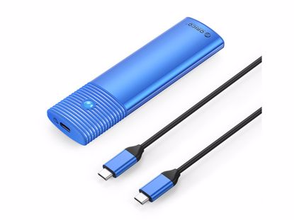 Fotografija izdelka Zunanje ohišje za M.2 NVMe/SATA 2230-2280 v USB3.2 Gen2 Type-C, aluminij, modro, ORICO PWDM2-G2