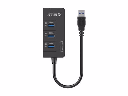 Fotografija izdelka Priključna postaja USB 3.0, 3x USB-A, RJ45 Ethernet, črna, ORICO HR01-U3
