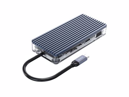 Fotografija izdelka Priključna postaja USB-C, 11 in 1, 3x USB 3.0, 1x USB 2.0, HDMI, VGA, avdio, čitalec kartic, RJ45, PD 100W, ORICO WB-11P