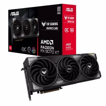 Fotografija izdelka ASUS TUF Gaming Radeon RX 9070 XT 16GB GDDR6 OC (TUF-RX9070XT-O16G-GAMING) gaming grafična kartica