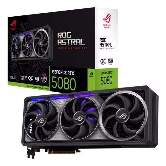 Fotografija izdelka ASUS Astral GeForce RTX 5080 16GB GDDR7 OC ARGB (ROG-ASTRAL-RTX5080-O16G-GAMING) gaming grafična kartica