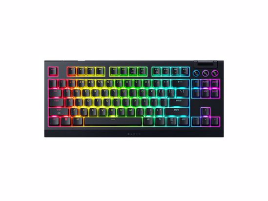 Fotografija izdelka Tipkovnica Razer BlackWidow V4 Tenkeyless HyperSpeed, Rumena stikala, US SLO g.