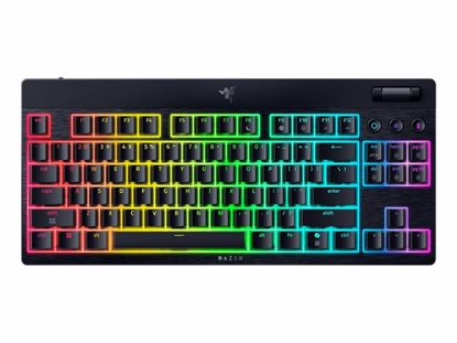 Fotografija izdelka Tipkovnica Razer BlackWidow V4 Low-profile Tenkeyless HyperSpeed, Rumena stikala, US SLO g.