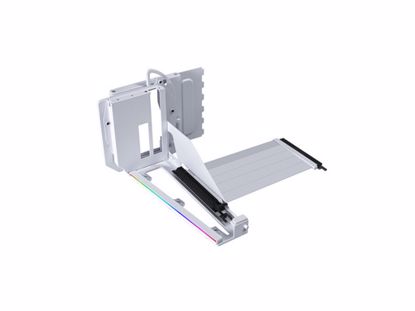 Fotografija izdelka Univerzalni vertikalni nosilec grafične kartice Lian Li GPU Bracket Kit V3, 4 reže, PCIe 5.0, bel