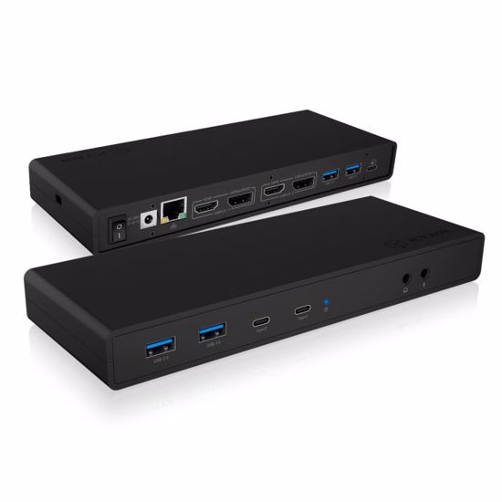 Fotografija izdelka IcyBox IB-DK2245AC Docking USB-C priklopna postaja z dvojnim video priključkom