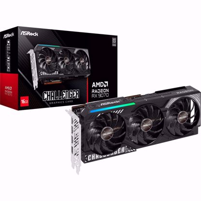 Fotografija izdelka ASRock Radeon RX 9070 CHALLENGER 16GB (RDNA4, GDDR6, 3x DisplayPort, 1x HDMI), grafična kartica