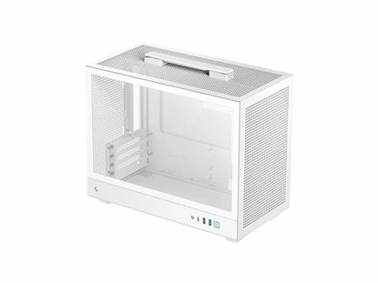 Fotografija izdelka Računalniško ohišje DeepCool CH160 PLUS WH, ITX, Micro-ATX, kaljeno steklo, belo