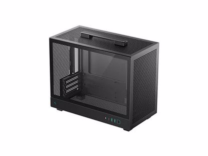 Fotografija izdelka Računalniško ohišje DeepCool CH160 PLUS, ITX, Micro-ATX, kaljeno steklo, črno