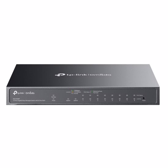 Fotografija izdelka TP-LINK Omada ES210GMP 10-port gigabit 8xPoE+ 1x SFP managed mrežno stikalo-switch
