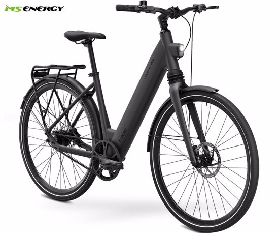 Fotografija izdelka MS ENERGY C300 električno kolo, cestno / mestno, 27.5" pnevmatike, 250W 35Nm motor, 529Wh 36V 14.7Ah baterija, do 120km, CARBON GATES pogon, SHIMANO disk zavore, prednje vzmetenje, LCD zaslon