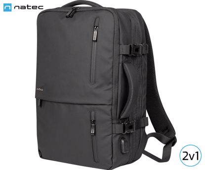 Fotografija izdelka Natec CAMEL PRO univerzalni 2v1 nahrbtnik, za prenosnike do 17.3", 28L, nastavljiv, trpežen, 10 žepov, raztegljiv, vodoodporen, Trolley sistem, črn