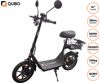 Fotografija izdelka QUBO BEST 14" električni skiro, 14" gume, 500W motor, 35km doseg, 48V 10.5Ah 504Wh baterija, vzmetenje, LCD zaslon, LED osvetlitev, ogledala, košara, nosilec, disk zavore, aplikacija, črno oranžen
