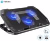 Fotografija izdelka Natec ORIOLE hladilno stojalo za prenosnike, do 17.3", 7 stopenj naklona, 3x 120mm ventilator, nastavljiva hitrost, LED osvetlitev, 2x USB Type-A, črno