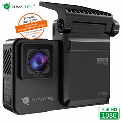 Fotografija izdelka Avto kamera NAVITEL RS2 DUO, 2v1 prednja in notranja, 2" zaslon, Night Vision, SONY senzor, magnetni nosilec, 136° snemalni kot, G-senzor, aplikacija