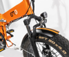 Fotografija izdelka TREVI EMG BOMBER zložljivo električno kolo, 20" pnevmatike, 250W motor, 36V 10Ah 360Wh baterija, Shimano, do 40km, disk zavore, vzmetenje, LCD zaslon, oranžno (Sunset)