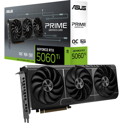 Fotografija izdelka Asus GeForce RTX 5060 Ti PRIME OC 16GB GDDR7 (DLSS 4, 3x DisplayPort, 1x HDMI 2.1)