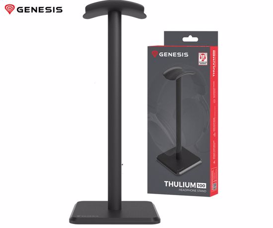 Fotografija izdelka GENESIS THULIUM 100 stojalo za slušalke, protizdrsna podlaga, kovina, 245x100x100mm, črno (Onyx Black)