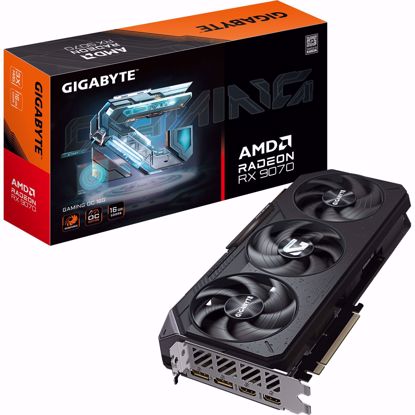 Fotografija izdelka GIGABYTE Radeon RX 9070 Gaming OC 16GB,(RDNA4, GDDR6, 2x DisplayPort, 2x HDMI), grafična kartica
