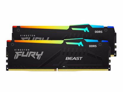 Fotografija izdelka RAM DDR5 64GB Kit (2x32GB) 5600MT/s, CL40, 1.25V, Kingston Fury Beast RGB EXPO/XMP