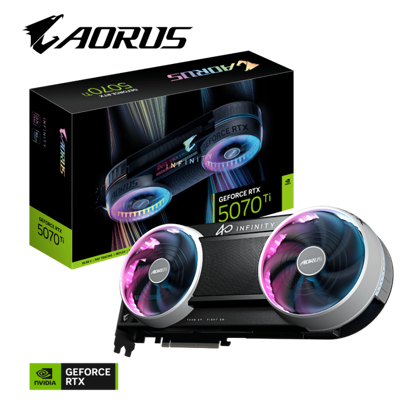 Fotografija izdelka Grafična kartica GIGABYTE AORUS GeForce RTX 5070 Ti INFINITY 16G, 16GB GDDR7, PCI-E 5.0