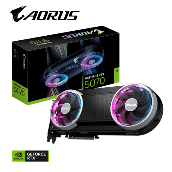 Fotografija izdelka Grafična kartica GIGABYTE AORUS GeForce RTX 5070 INFINITY 12G, 12GB GDDR7, PCI-E 5.0