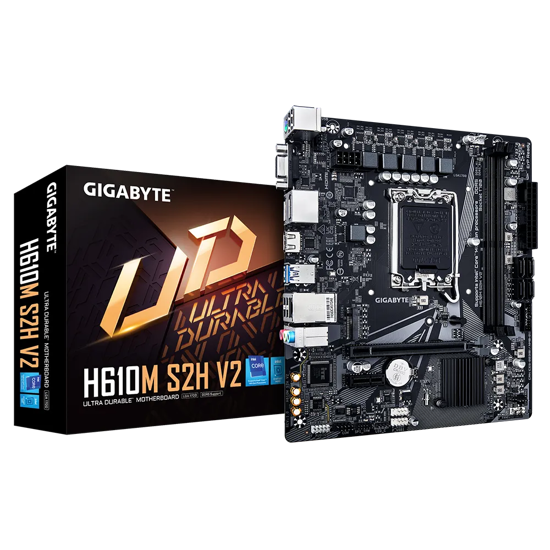 Fotografija izdelka GIGABYTE H610M S2H V2, DDR5, SATA3, DP, USB3.2Gen1, LGA1700 mATX