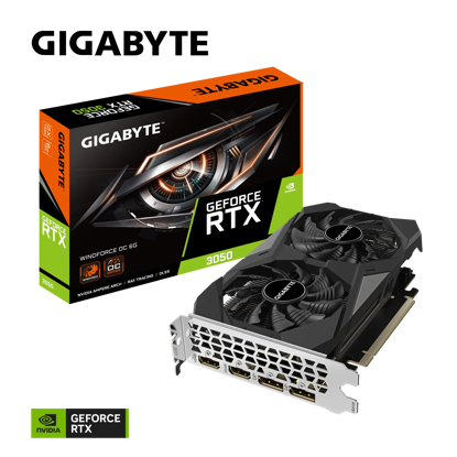 Fotografija izdelka Grafična kartica GIGABYTE GeForce RTX 3050 WINDFORCE OC 6G, 6GB GDDR6, PCI-E 4.0