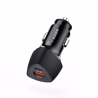 Fotografija izdelka VEGER avtopolnilec CC50 USB+USB-C PD, QC3.0 38W