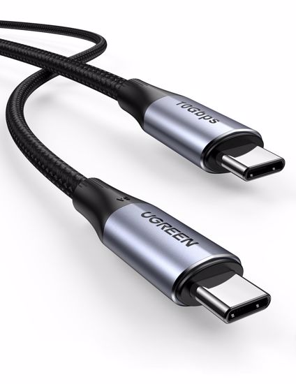 Fotografija izdelka UGREEN USB-C 3.1 M/M Gen2 5A kabel 100W 1m (črn) - polybag