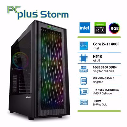 Fotografija izdelka PCPLUS Storm i5-11400 16GB 1TB NVMe SSD GeForce RTX 4060 DDR6 8GB RGB gaming W11