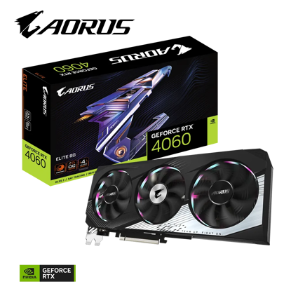 Fotografija izdelka Grafična kartica GIGABYTE AORUS GeForce RTX 4060 ELITE 8G, 8GB GDDR6, PCI-E 4.0