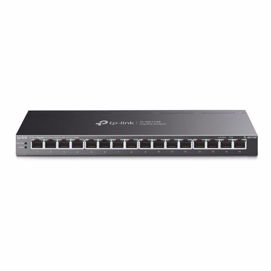 Fotografija izdelka TP-LINK TL-SG116P 16-port gigabit 16xPoE+ 120W rack mrežno stikalo-switch