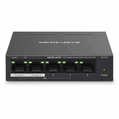 Fotografija izdelka MERCUSYS MS105GP 5-port Gigabit 4xPoE+ 65W mrežno stikalo-switch