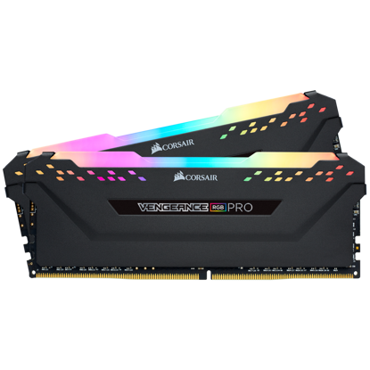 Fotografija izdelka Corsair VENGEANCE RGB PRO 16GB (2 x 8GB) DDR4 DRAM 3200MHz PC4-25600 CL16, 1.2V/1.35V